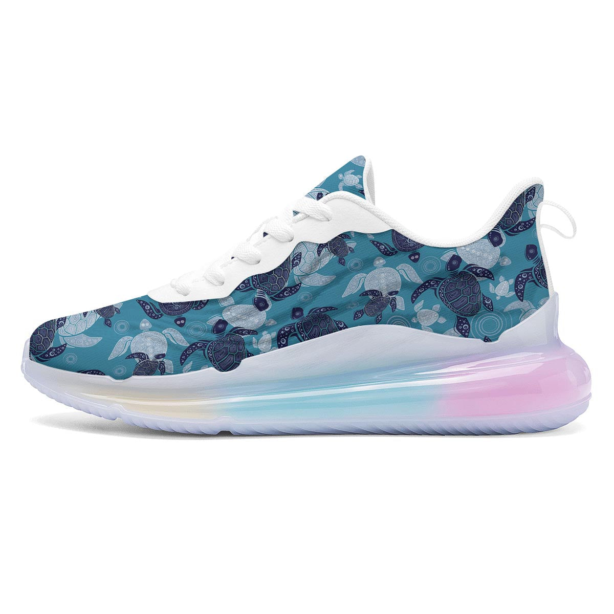 Underwater Sea Turtle Family Print Pattern Running Sneakers-grizzshop