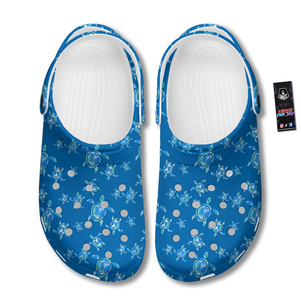 Underwater Sea Turtle Print Pattern Clog-grizzshop