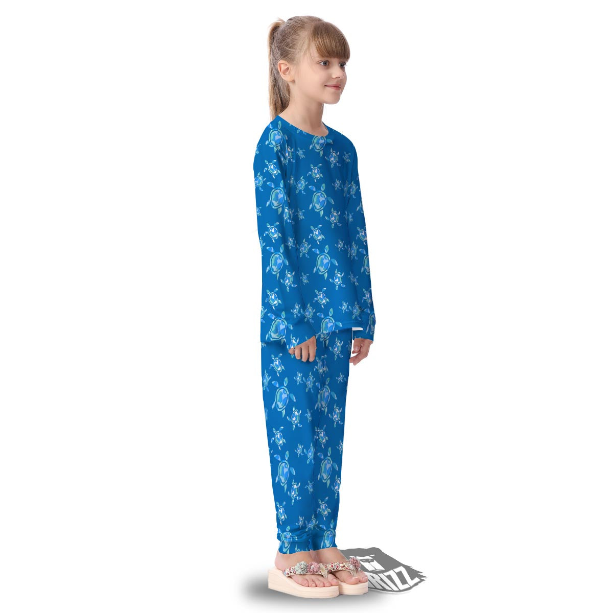 Underwater Sea Turtle Print Pattern Kid's Pajamas-grizzshop