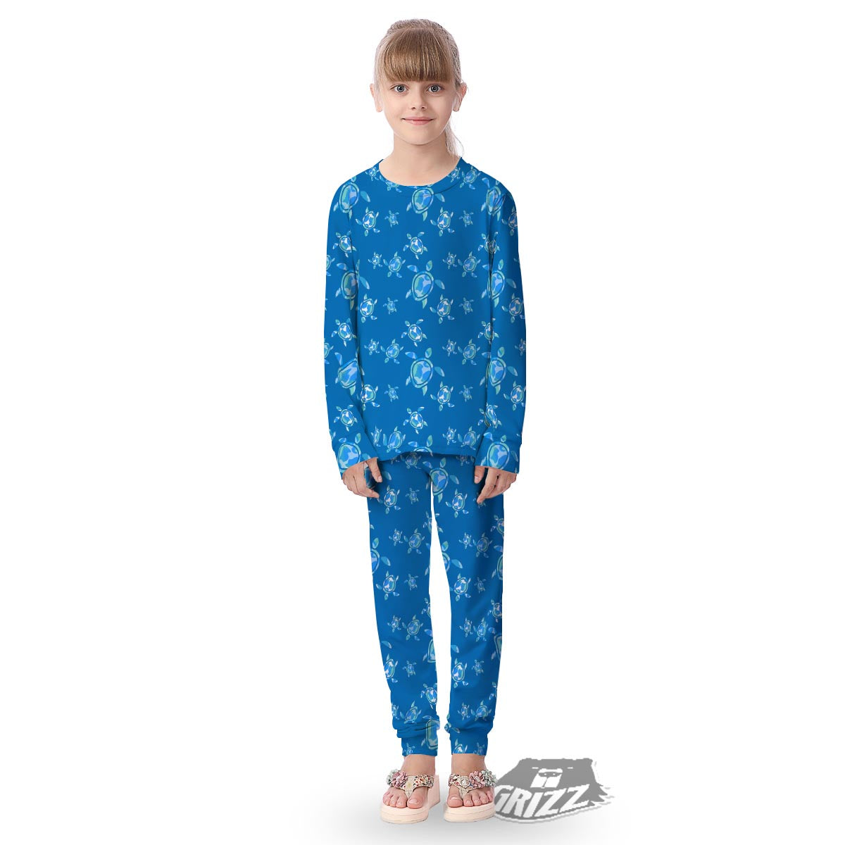Underwater Sea Turtle Print Pattern Kid's Pajamas-grizzshop