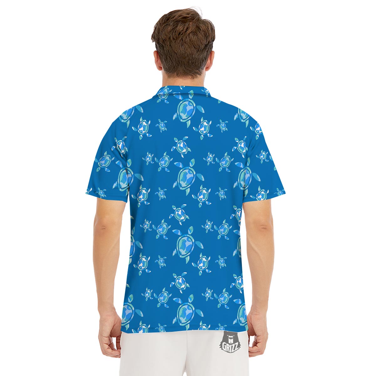Underwater Sea Turtle Print Pattern Men's Golf Shirts-grizzshop