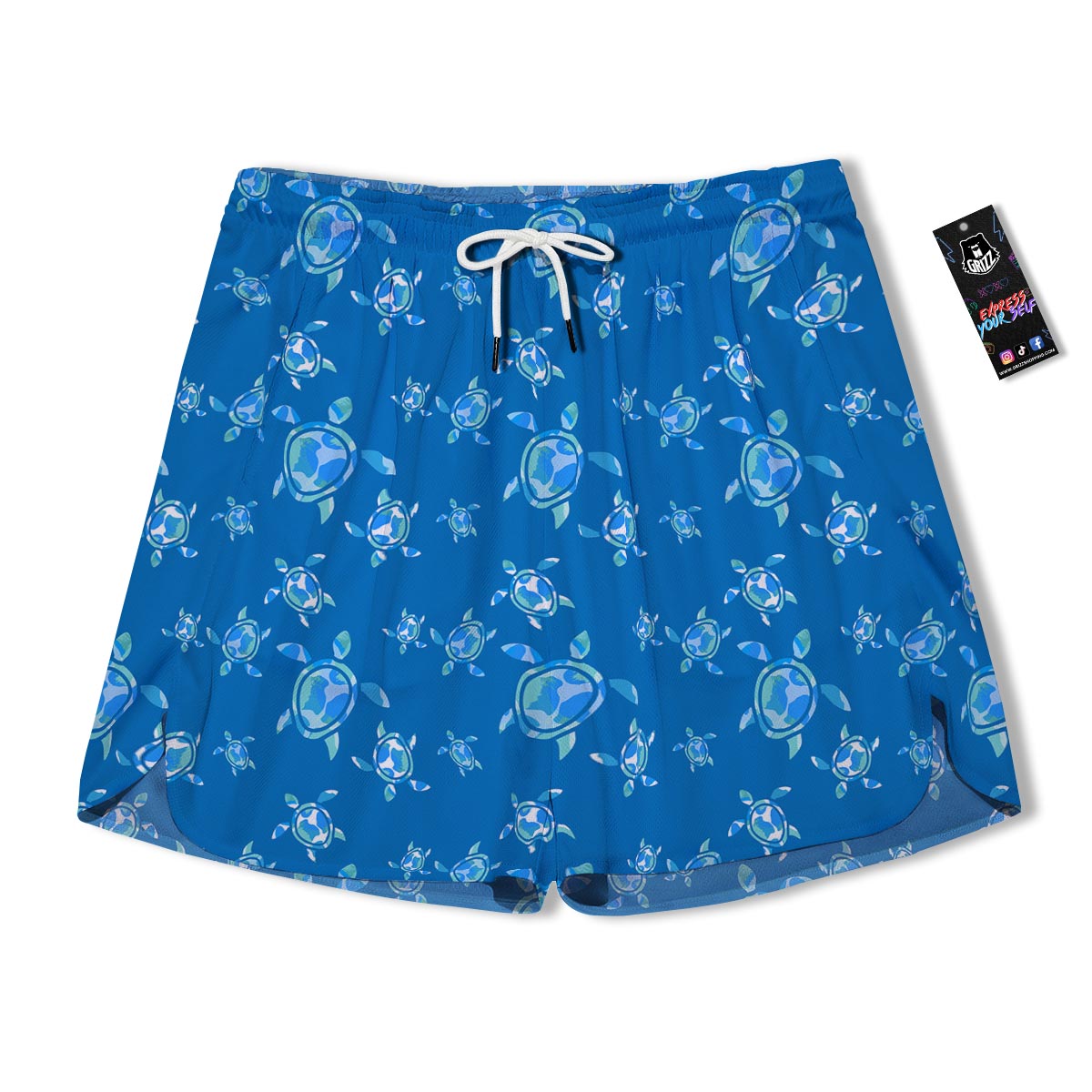 Underwater Sea Turtle Print Pattern Men's Running Shorts-grizzshop
