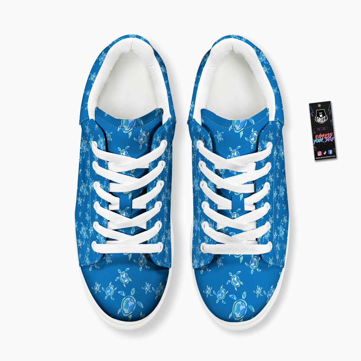 Underwater Sea Turtle Print Pattern Platform Shoes-grizzshop