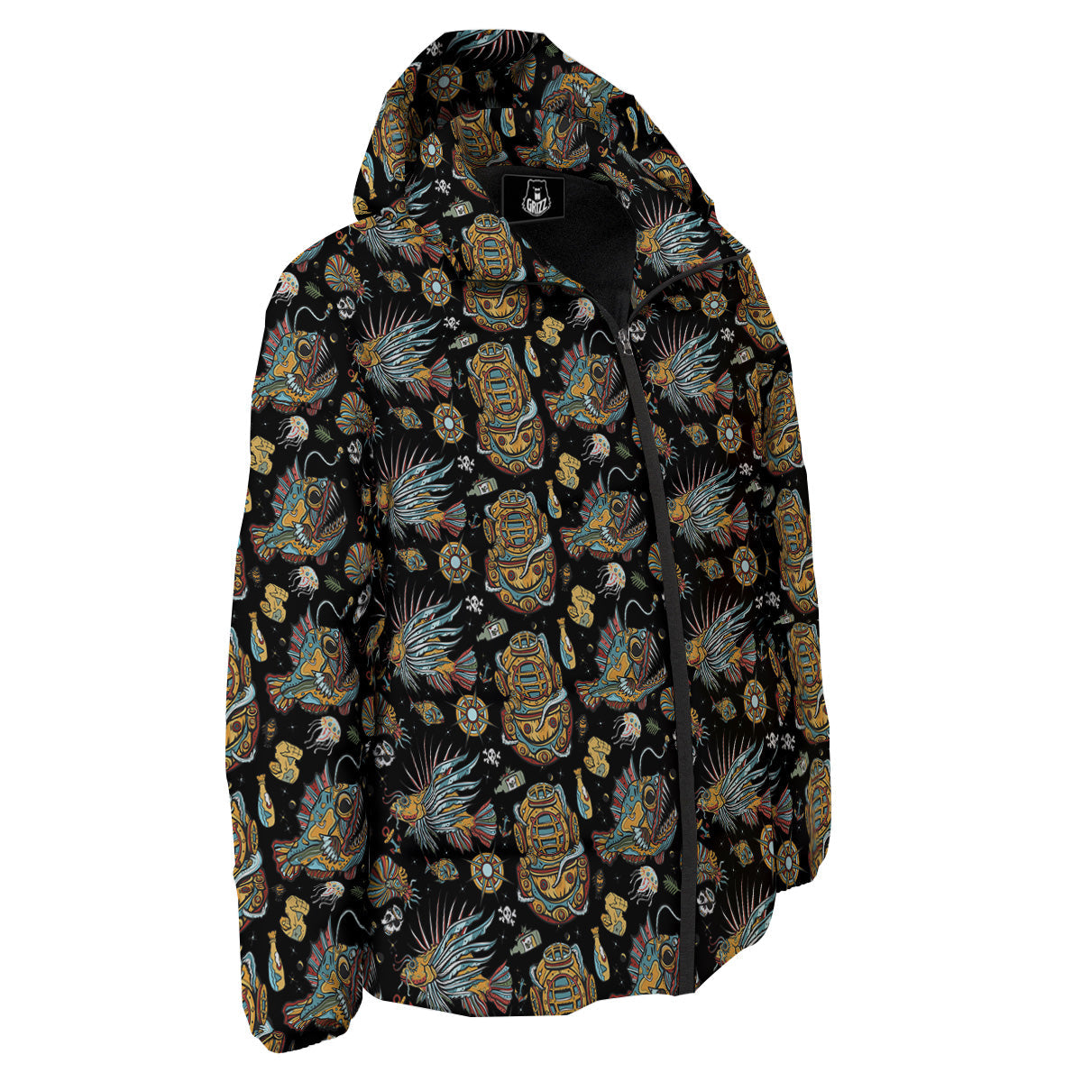 Underwater World Colorful Print Pattern Down Jacket-grizzshop