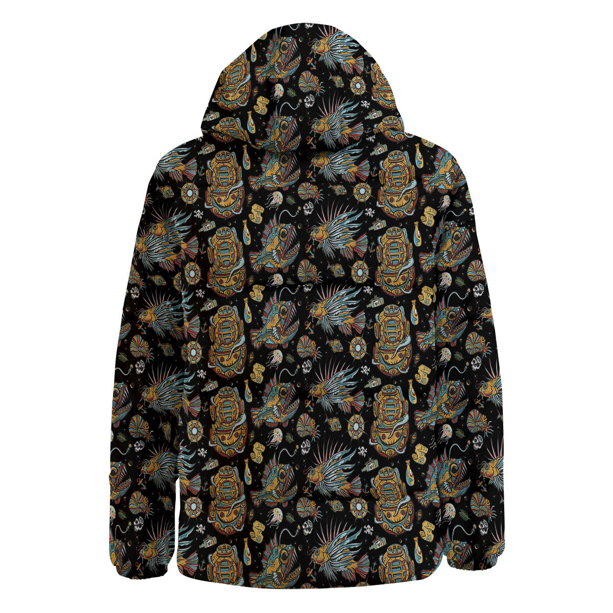 Underwater World Colorful Print Pattern Down Jacket-grizzshop