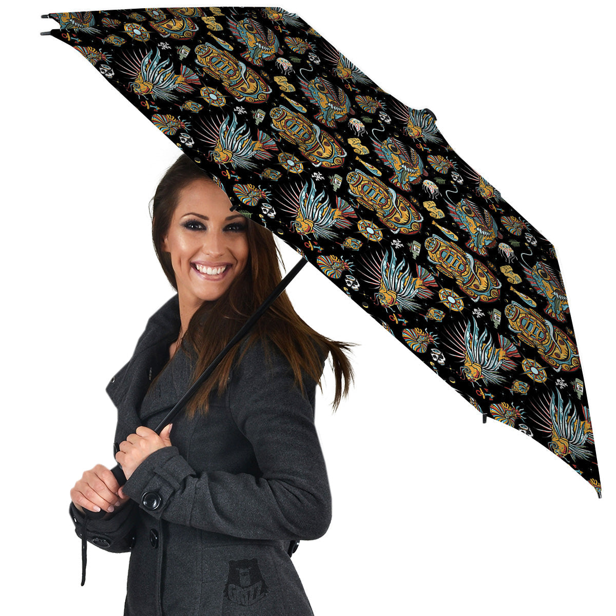 Underwater World Colorful Print Pattern Umbrella-grizzshop
