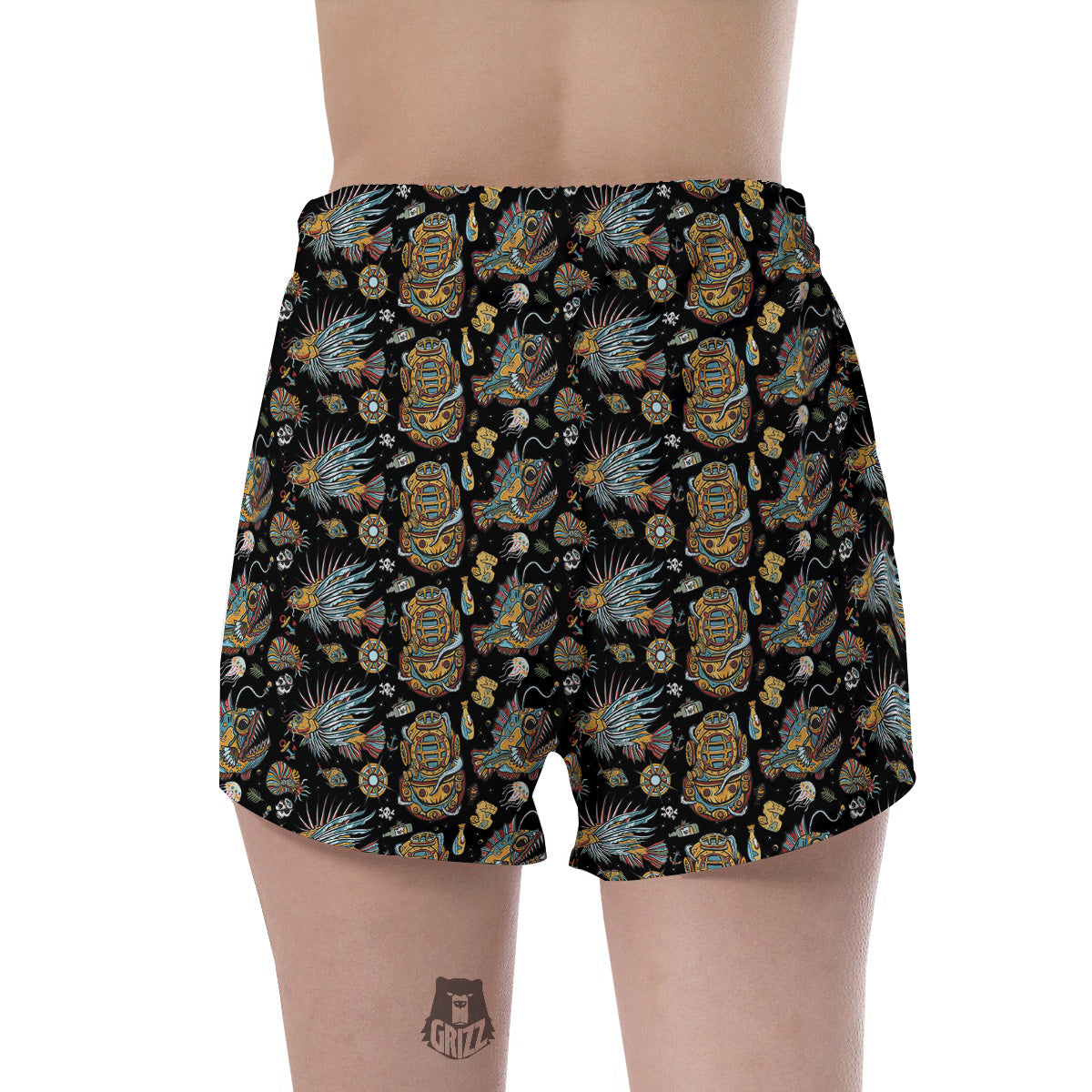 Underwater World Colorful Print Pattern Women's Shorts-grizzshop