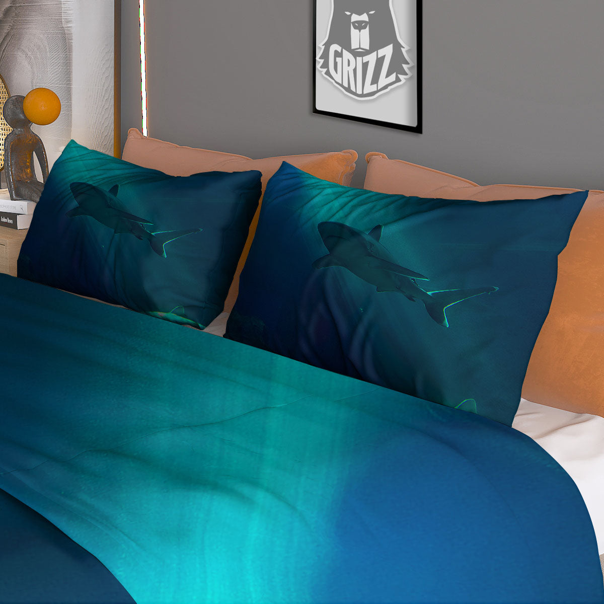 Underwear Shark Print Duvet Cover Bedding Set