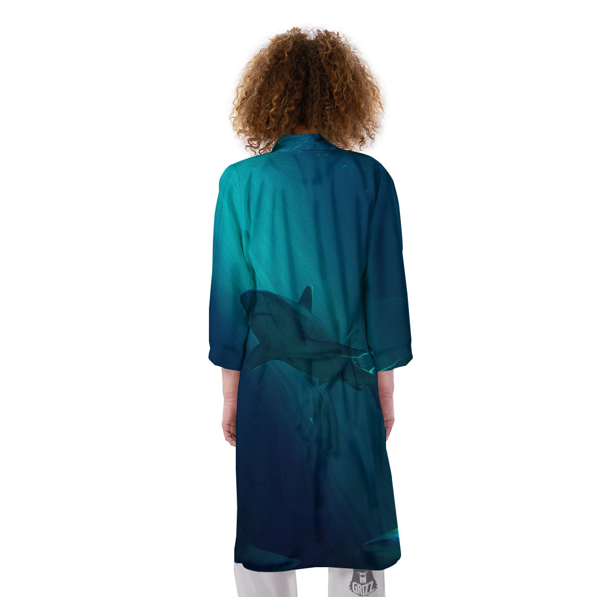 Underwear Shark Print Kimono-grizzshop