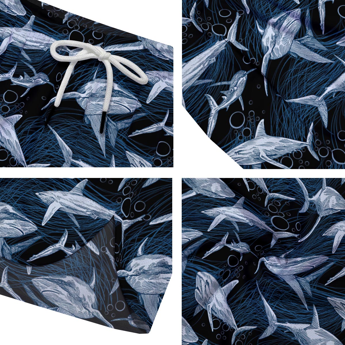 Underwear Shark Print Pattern Men's Running Shorts-grizzshop