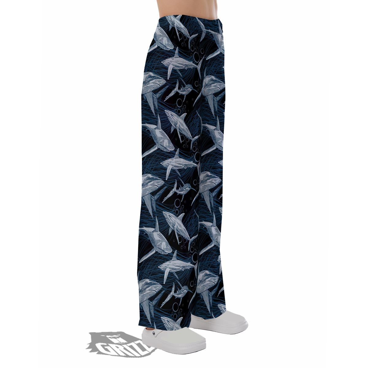 Underwear Shark Print Pattern Pajama Pants-grizzshop