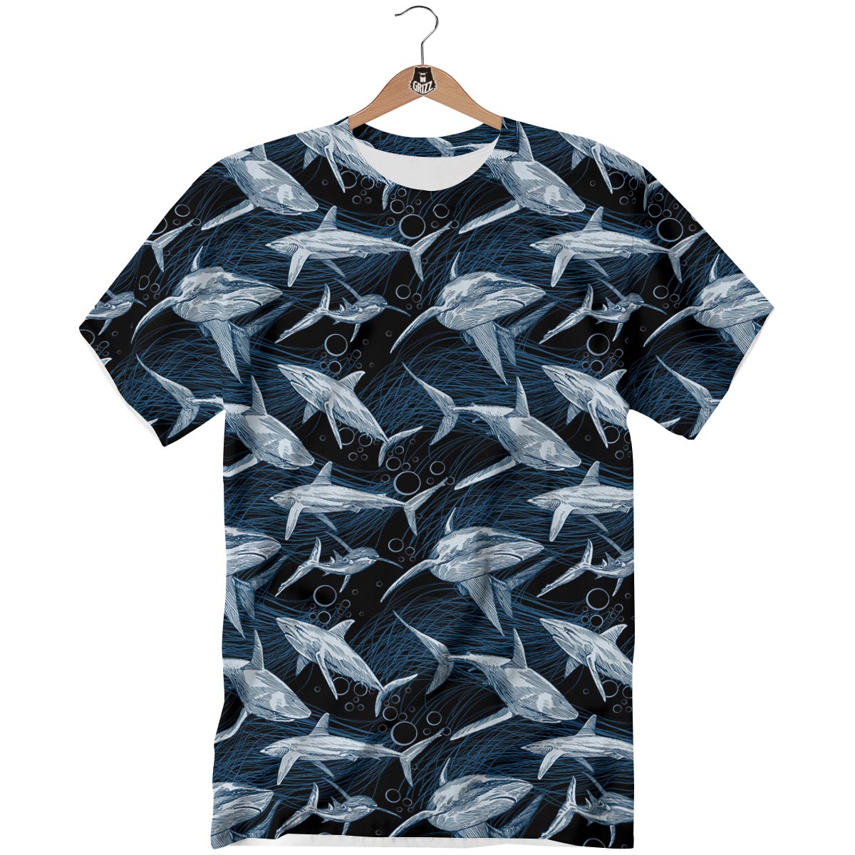 Underwear Shark Print Pattern T-Shirt-grizzshop