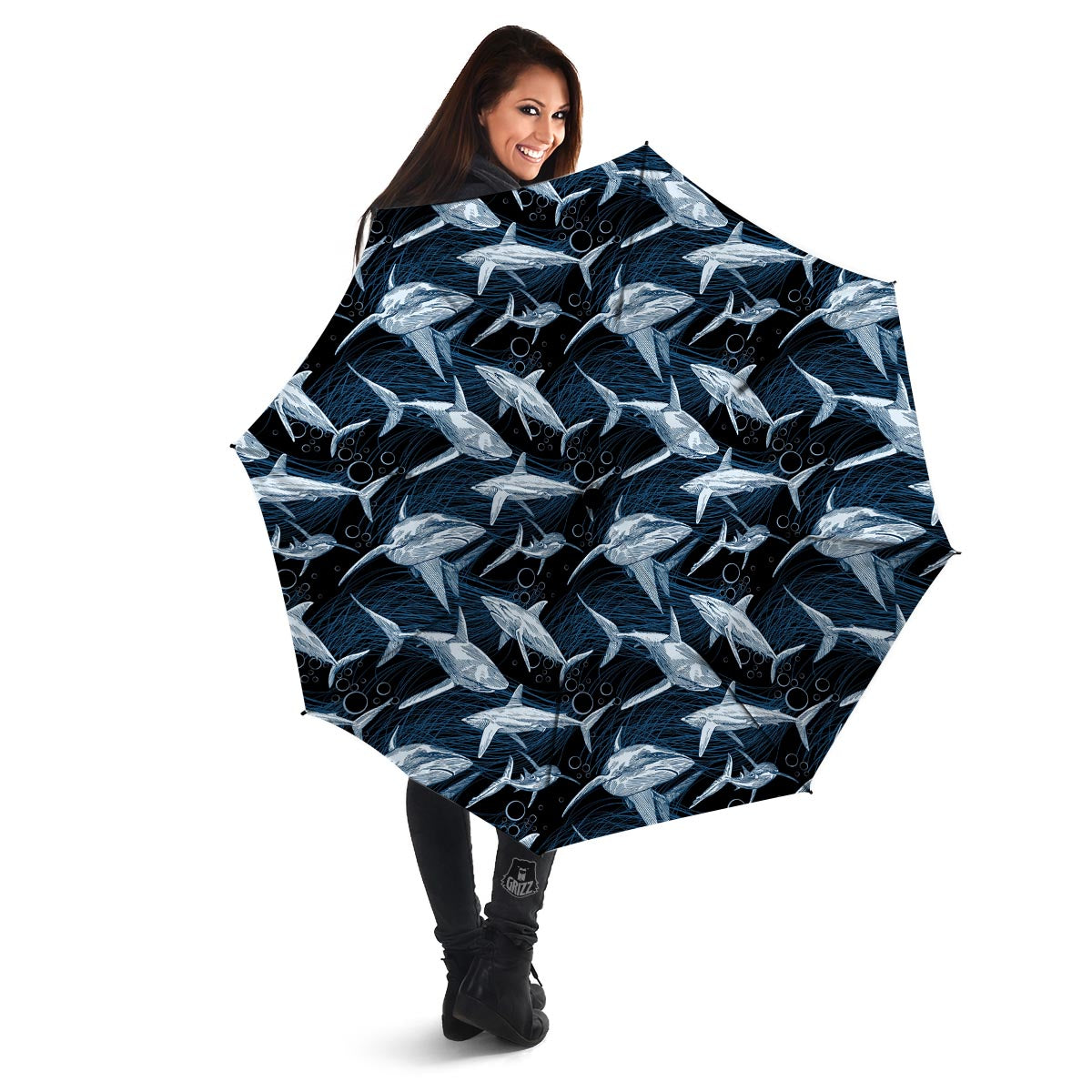 Underwear Shark Print Pattern Umbrella-grizzshop