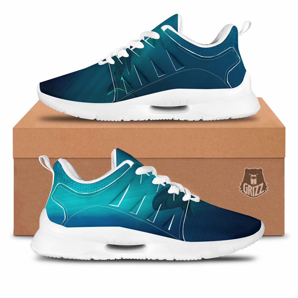 Underwear Shark Print Tennis Shoes-grizzshop