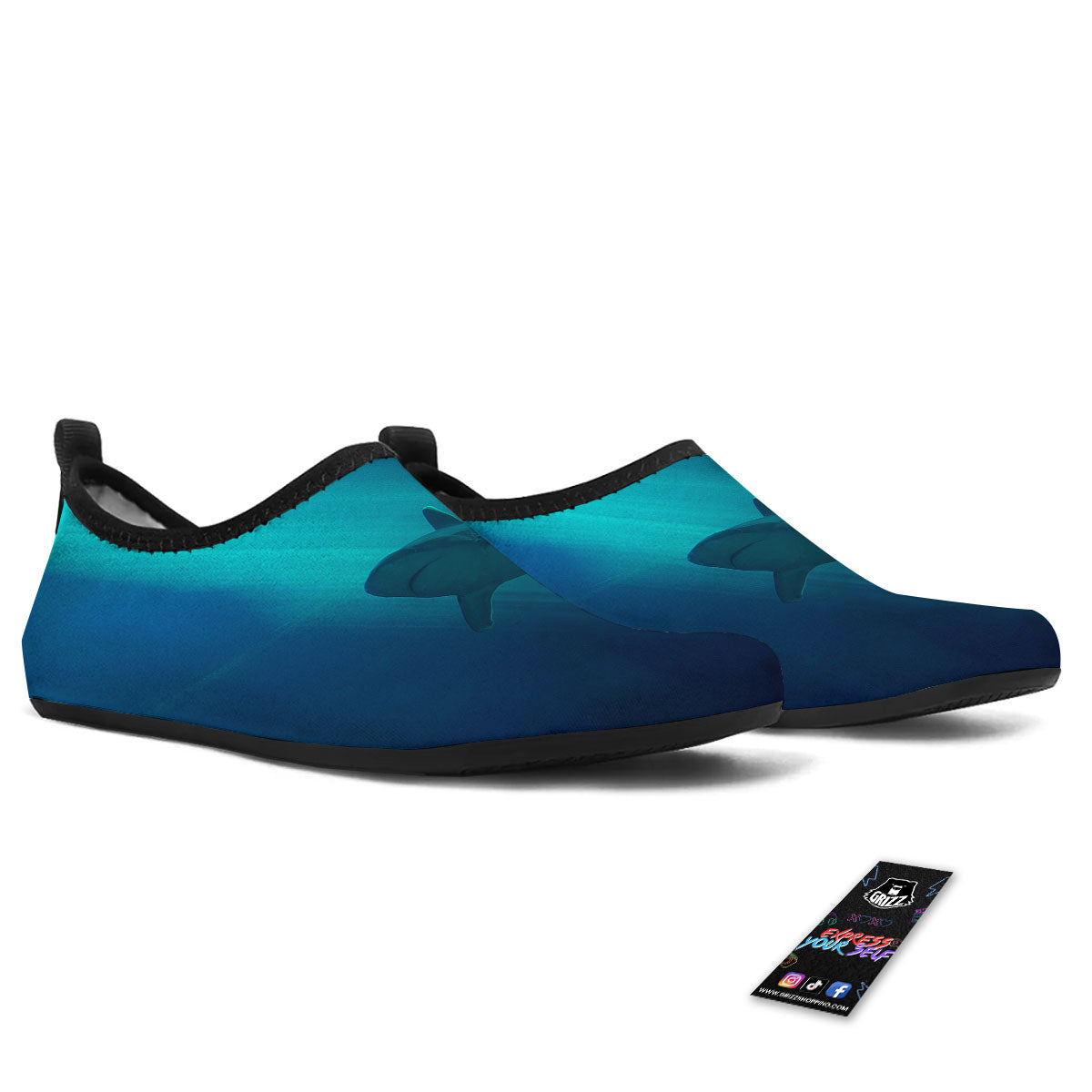 Underwear Shark Print Water Shoes-grizzshop