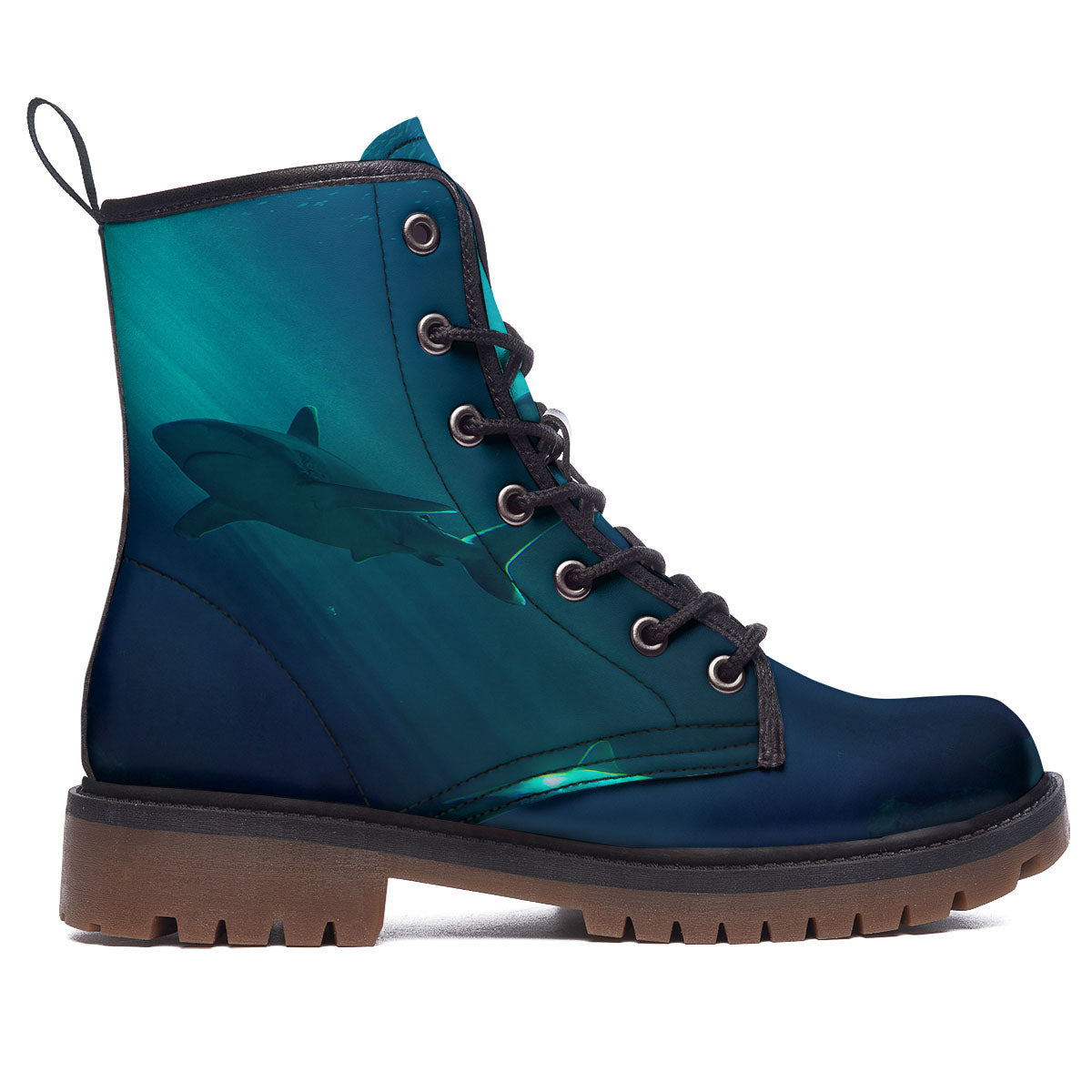 Underwear Shark Print Work Boots-grizzshop