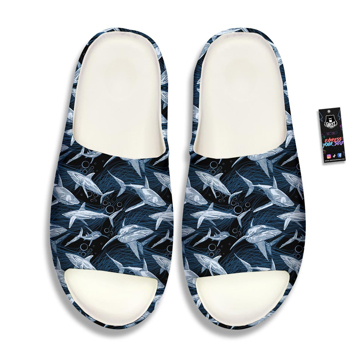 Underwear Shark Print Pattern Sandals-grizzshop