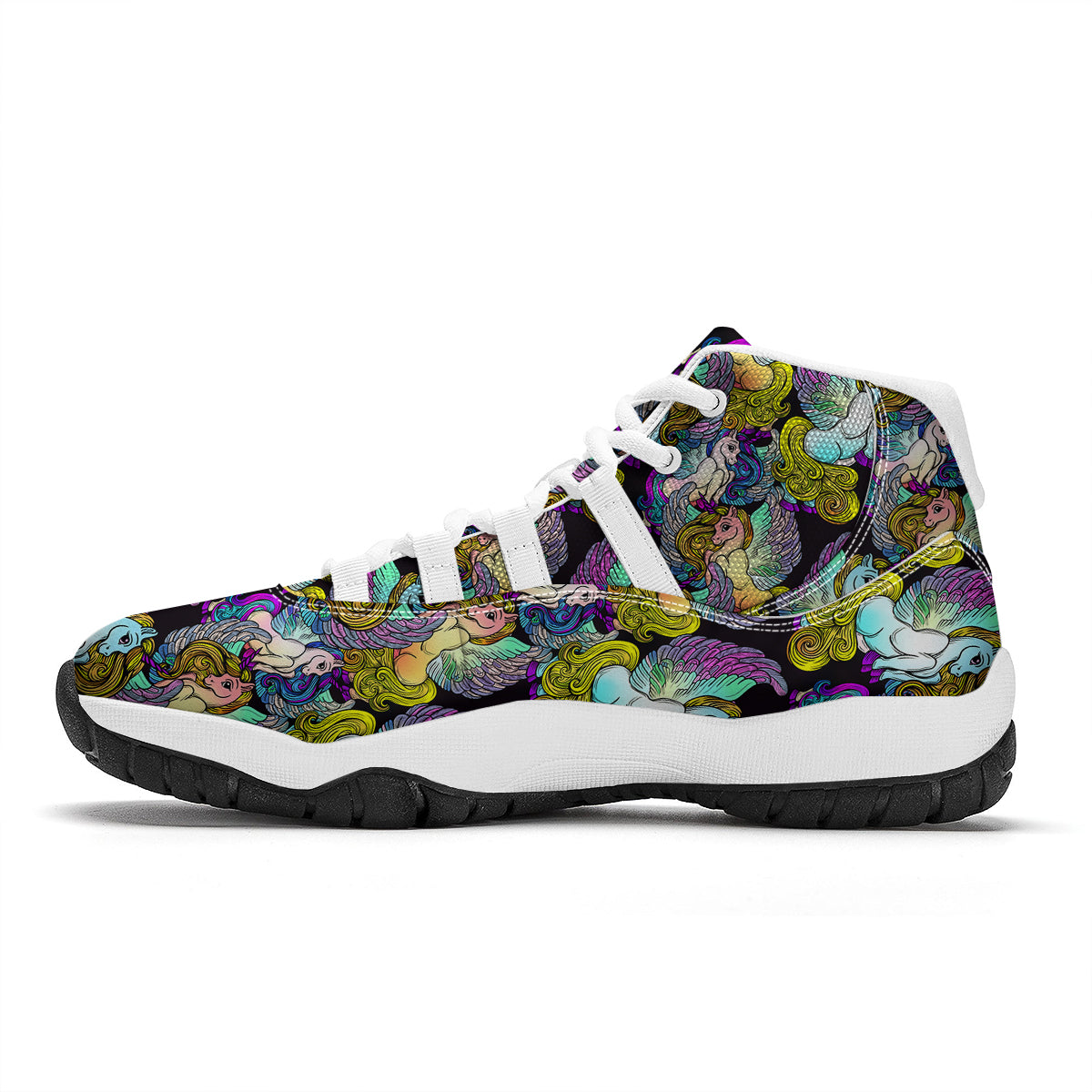Unicon Cartoon Pattern Print White Bball Shoes-grizzshop
