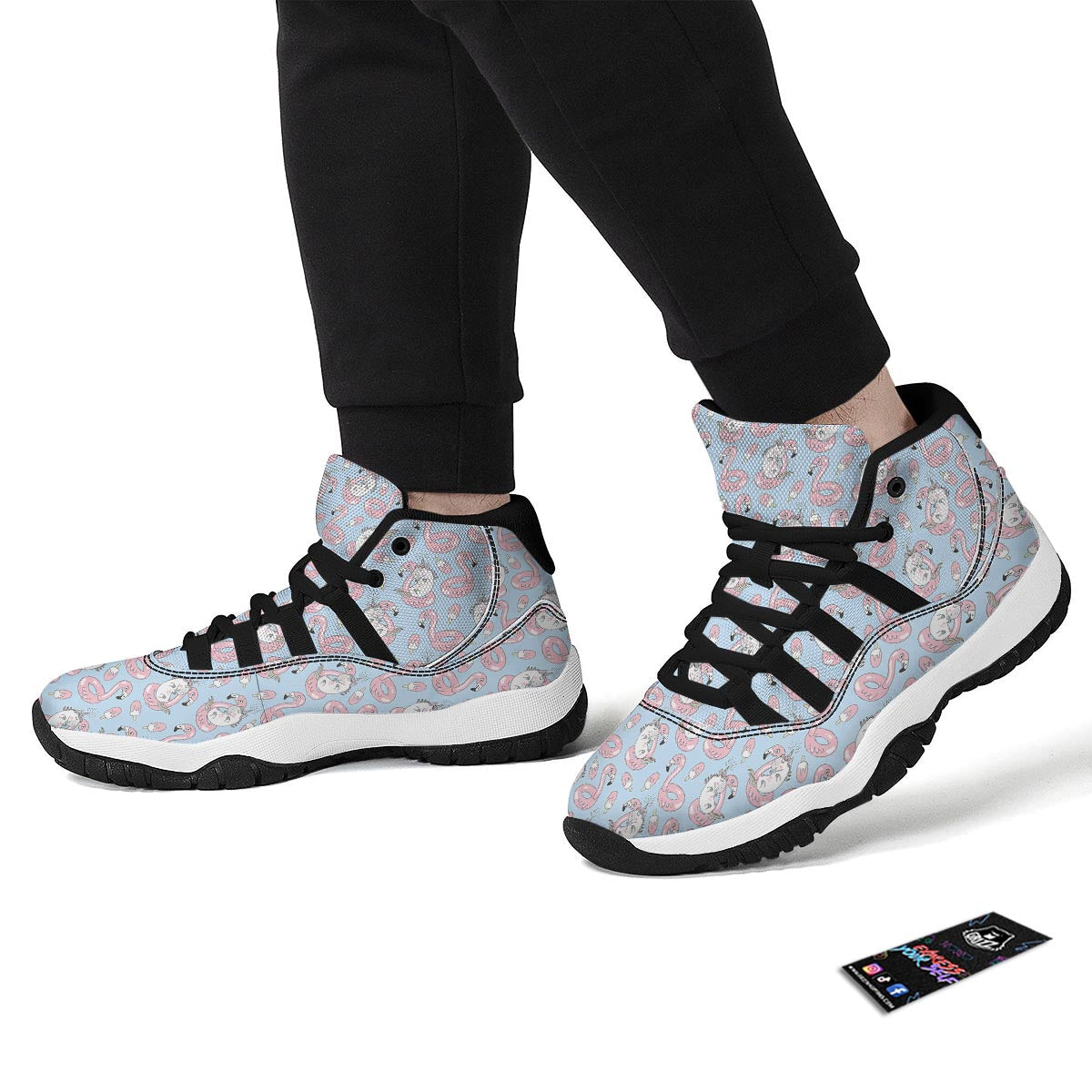 Unicon With Flamingo Black Bball Shoes-grizzshop