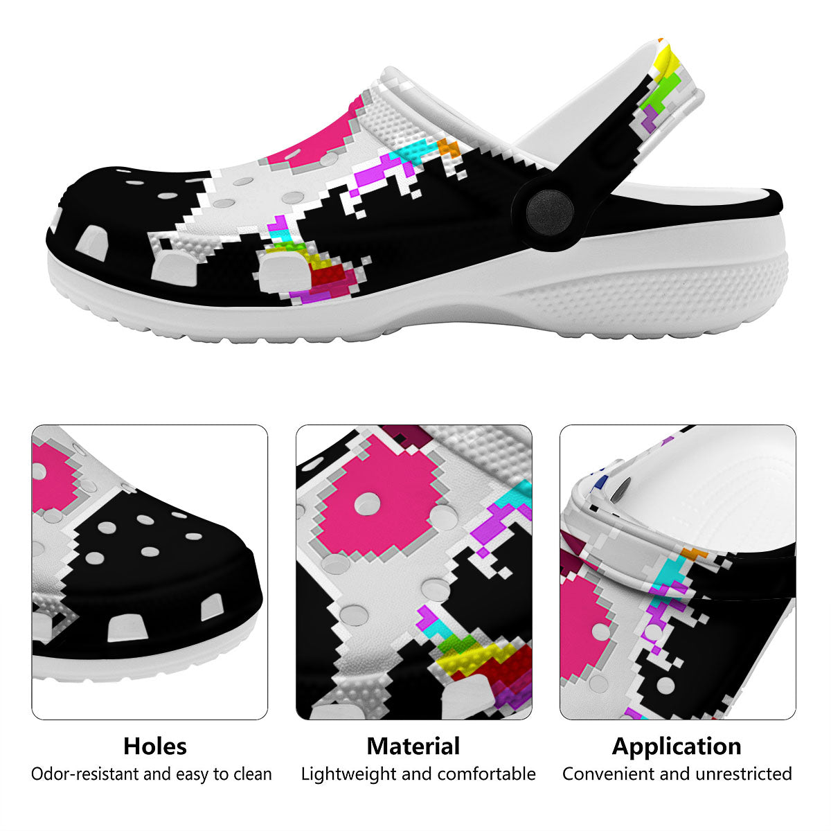 Unicorn 8-Bit Pixel Print Clog-grizzshop