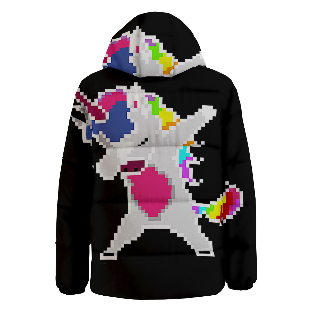 Unicorn 8-Bit Pixel Print Down Jacket-grizzshop