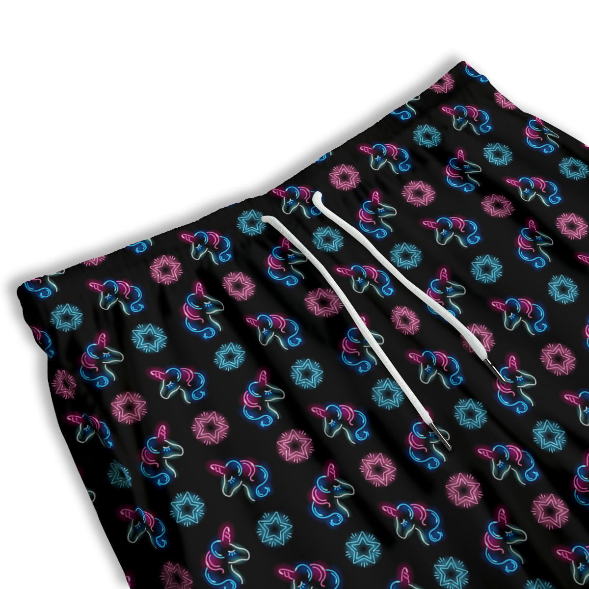 Unicorn Black Girly Print Pattern Men's Athletic Shorts