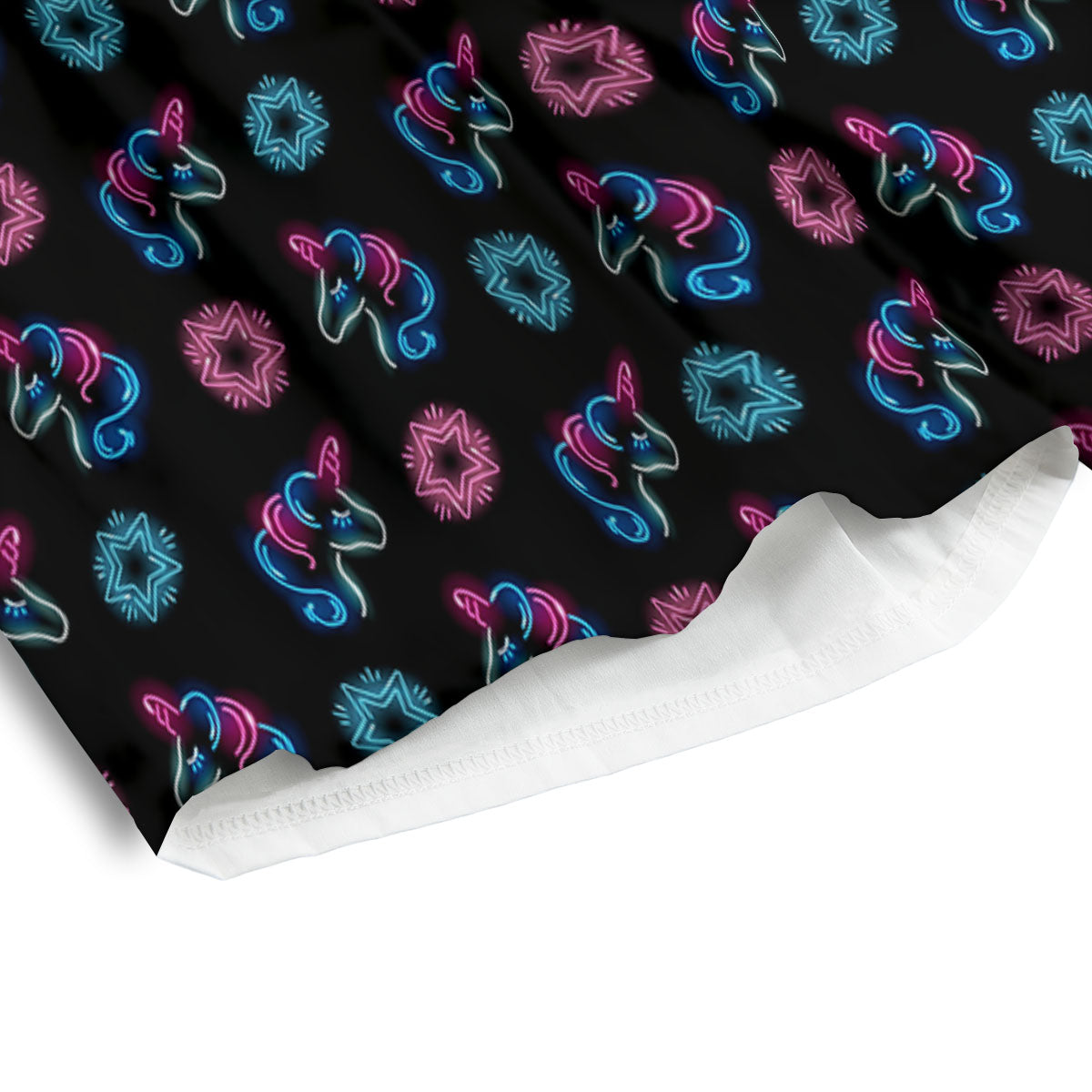 Unicorn Black Girly Print Pattern Men's Athletic Shorts