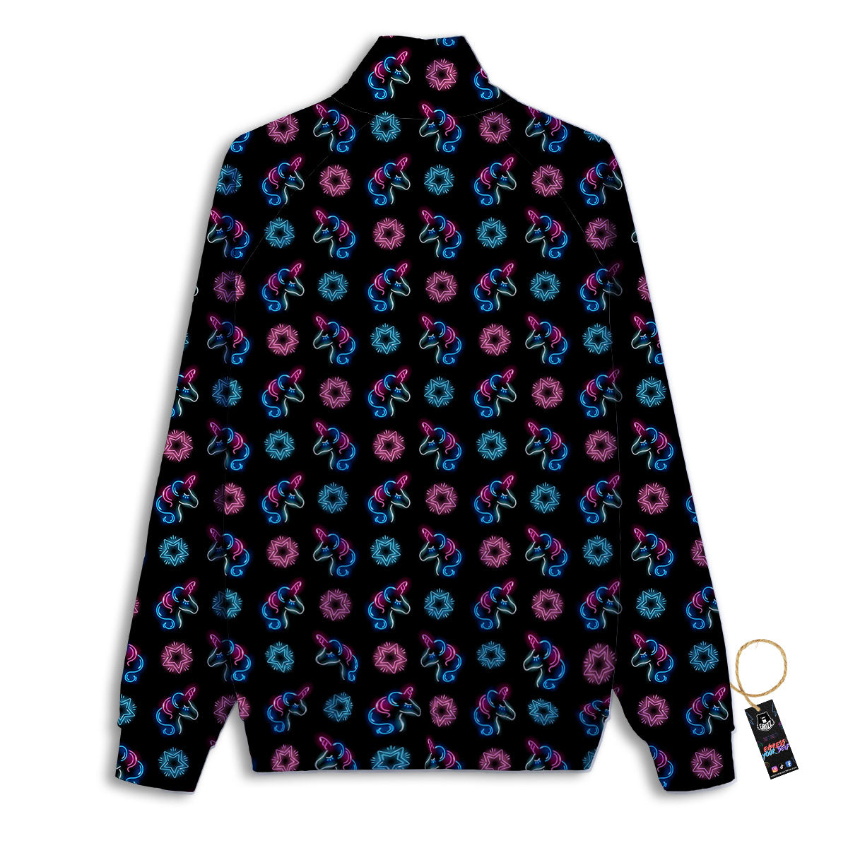 Unicorn Black Girly Print Pattern Track Jacket-grizzshop