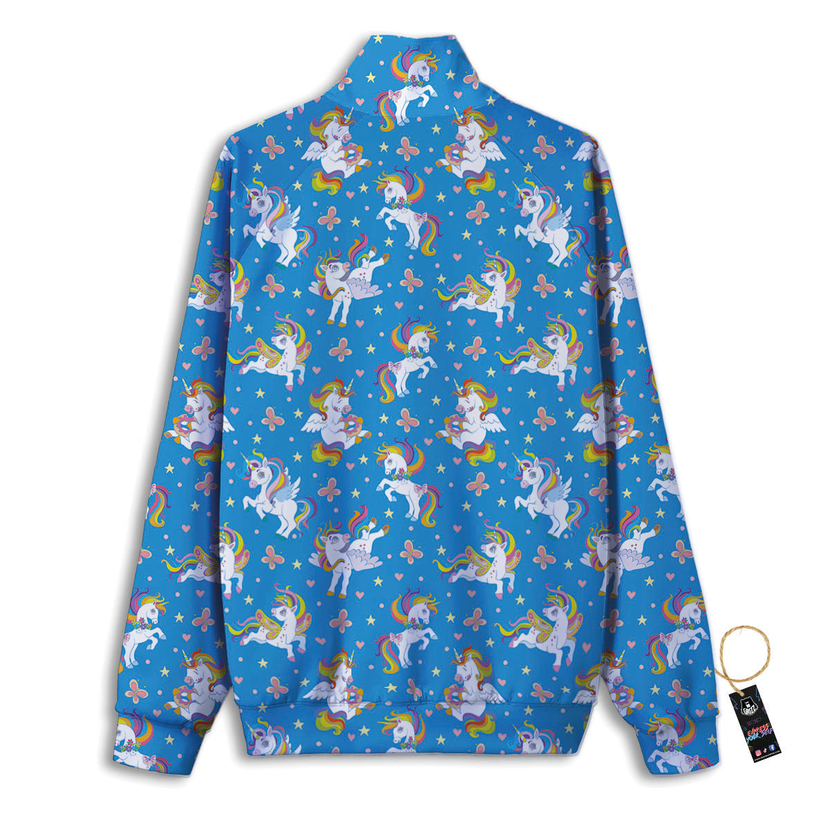 Unicorn Blue Rainbow Print Pattern Track Jacket-grizzshop