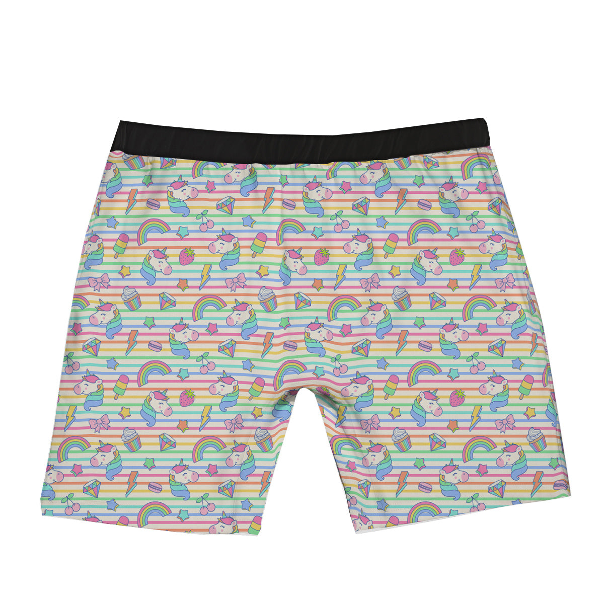 Unicorn Cute Rainbow Print Pattern Boxer Briefs-grizzshop