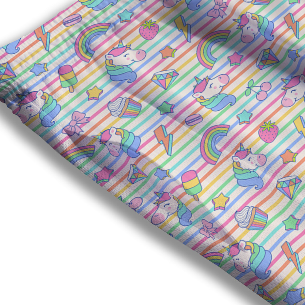 Unicorn Cute Rainbow Print Pattern Mesh Shorts