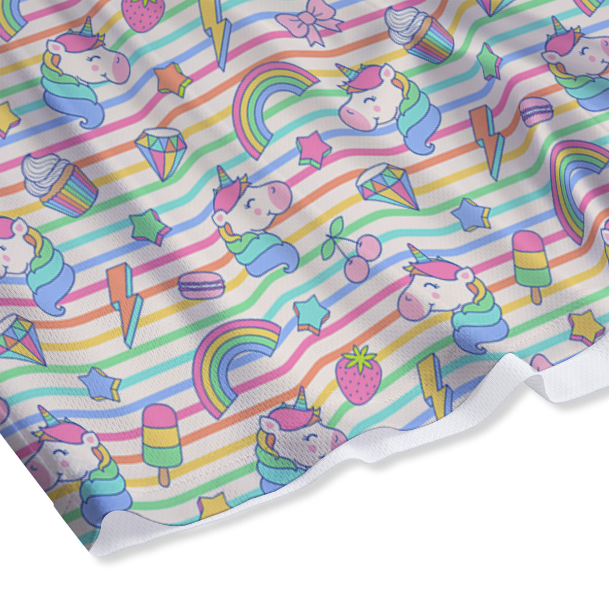 Unicorn Cute Rainbow Print Pattern Mesh Shorts