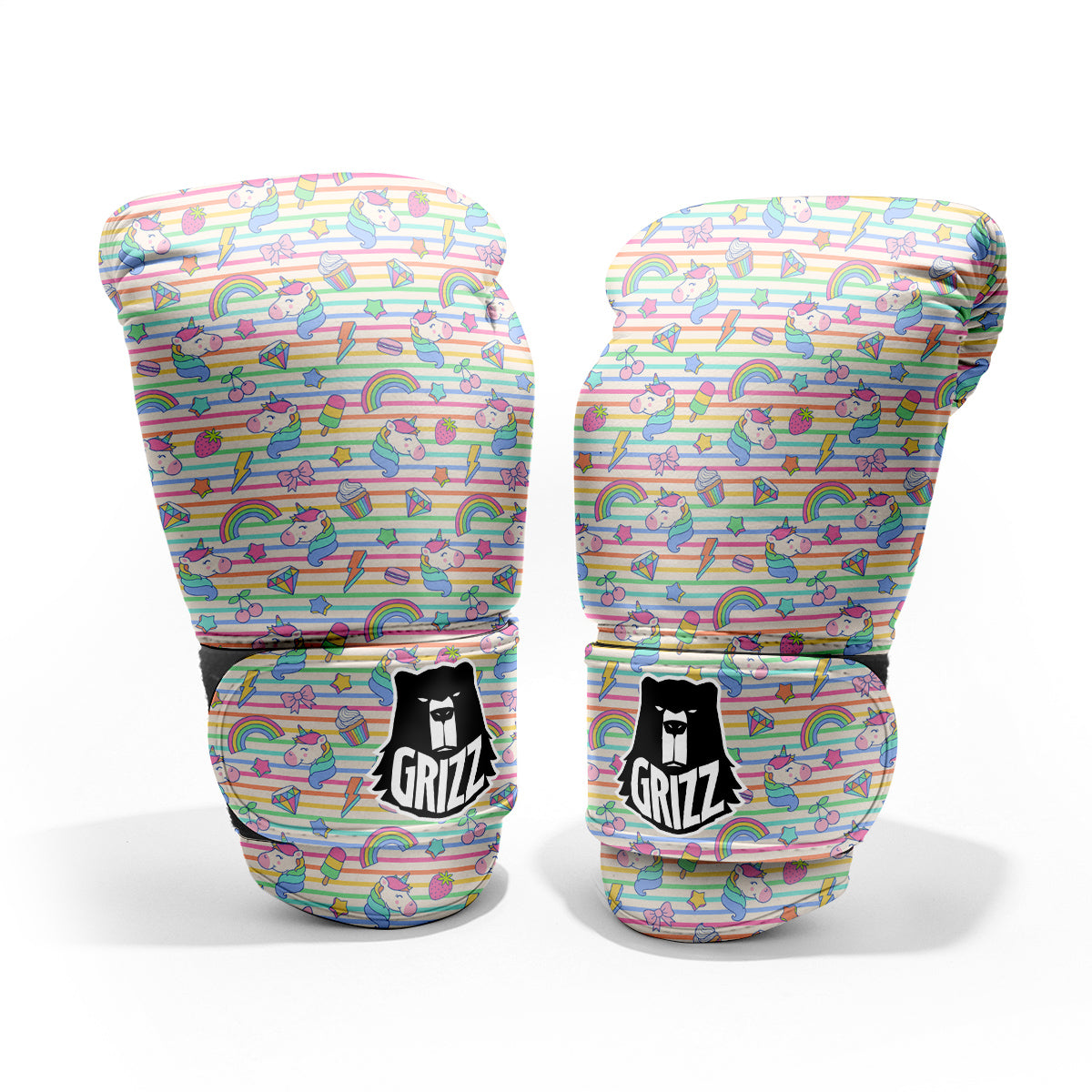 Unicorn Cute Rainbow Print Pattern Pro Boxing Glove