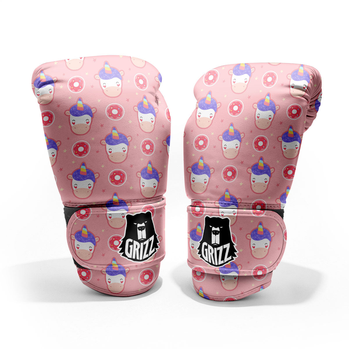 Unicorn Donut Pink Girly Print Pattern Pro Boxing Glove
