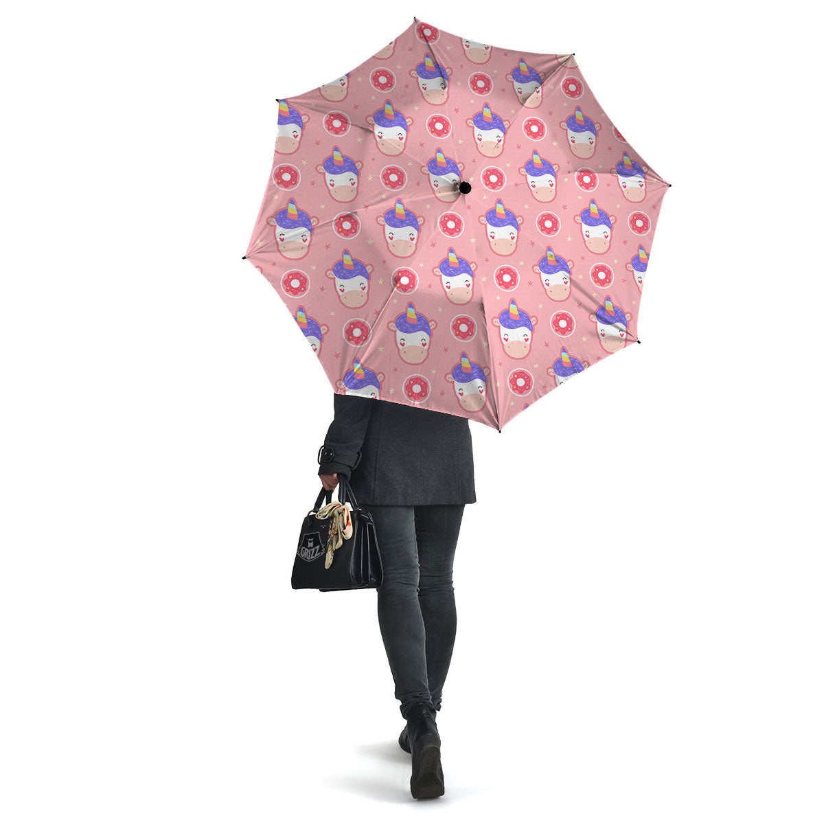 Unicorn Donut Pink Girly Print Pattern Umbrella-grizzshop