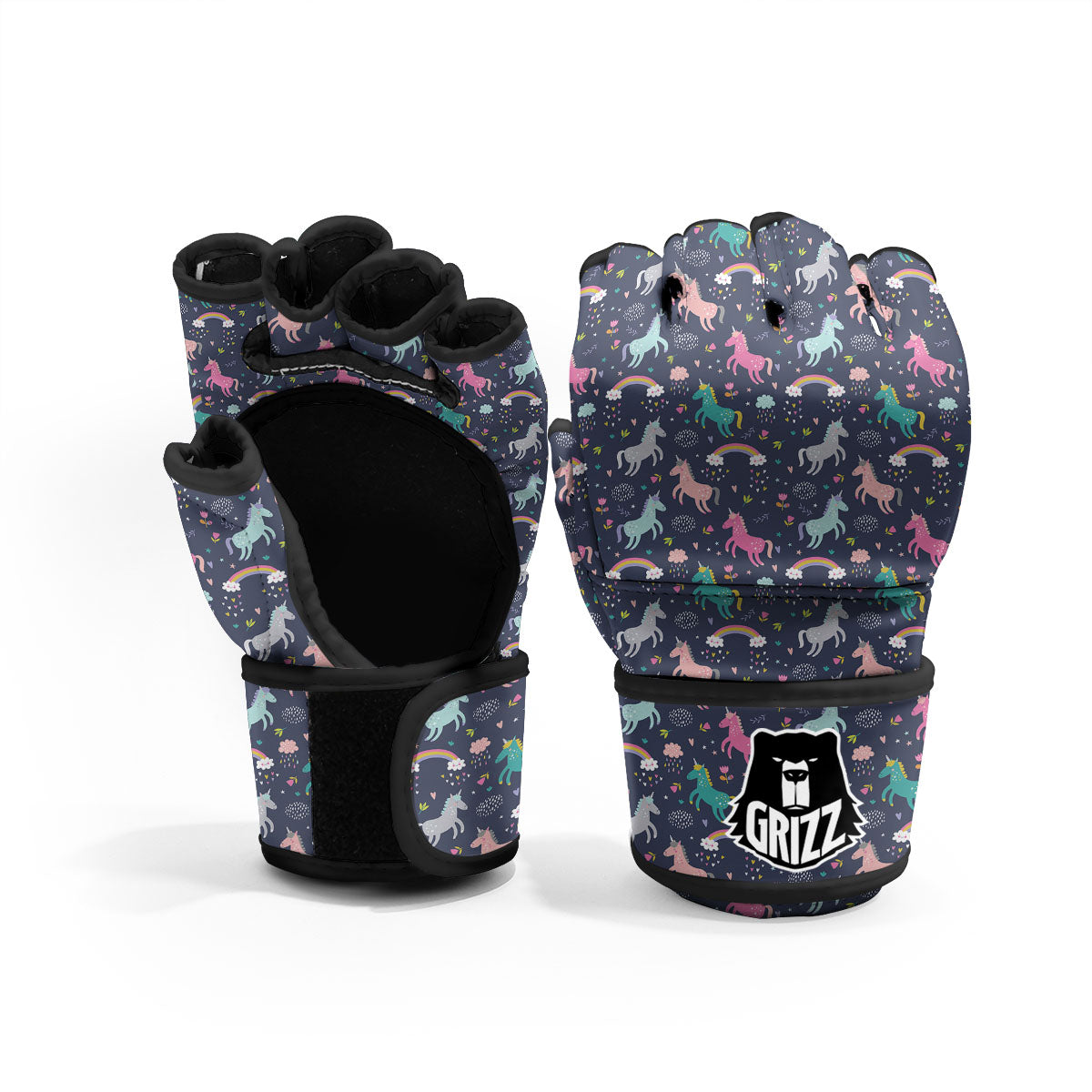 Unicorn Doodle Print Pattern MMA Gloves-grizzshop