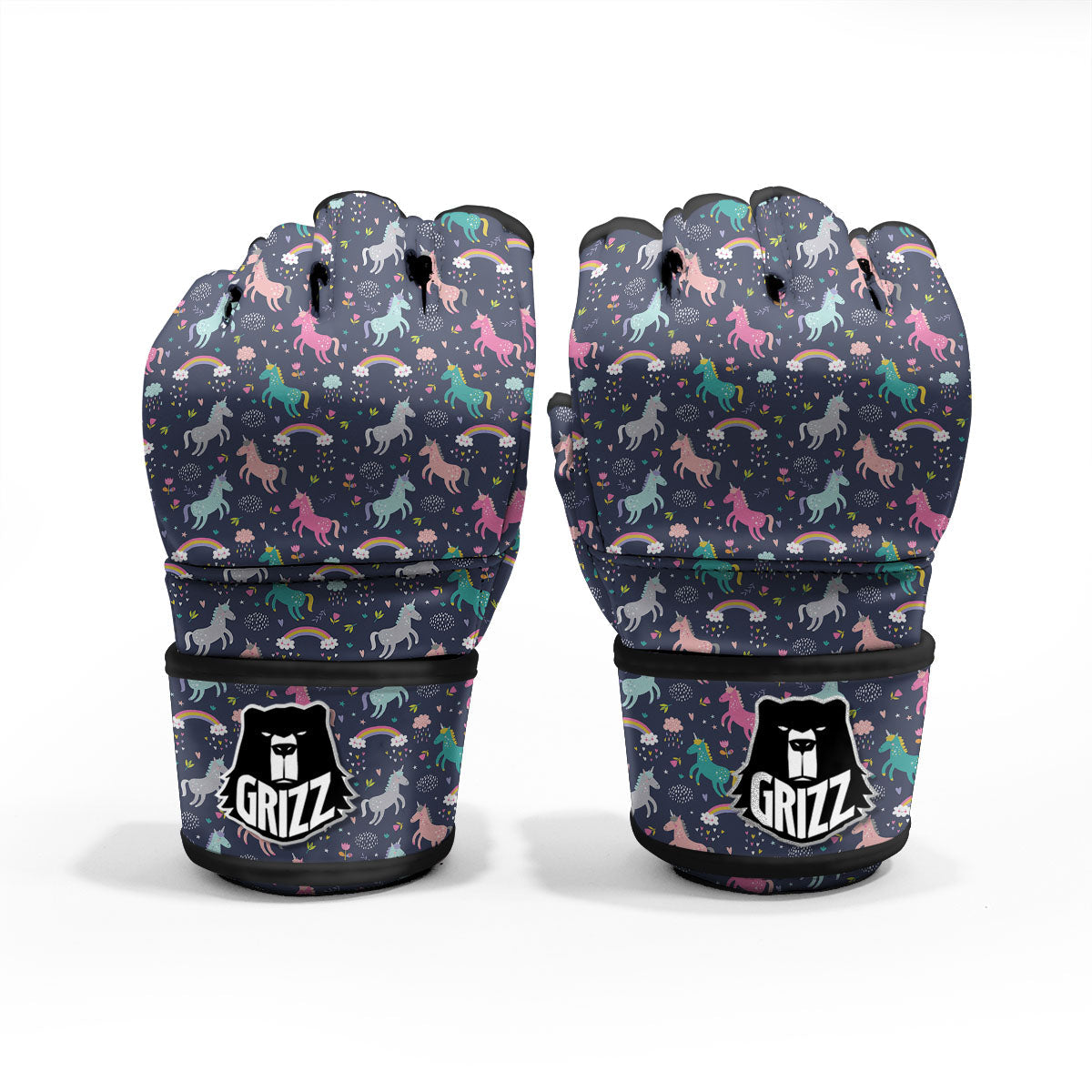 Unicorn Doodle Print Pattern MMA Gloves-grizzshop