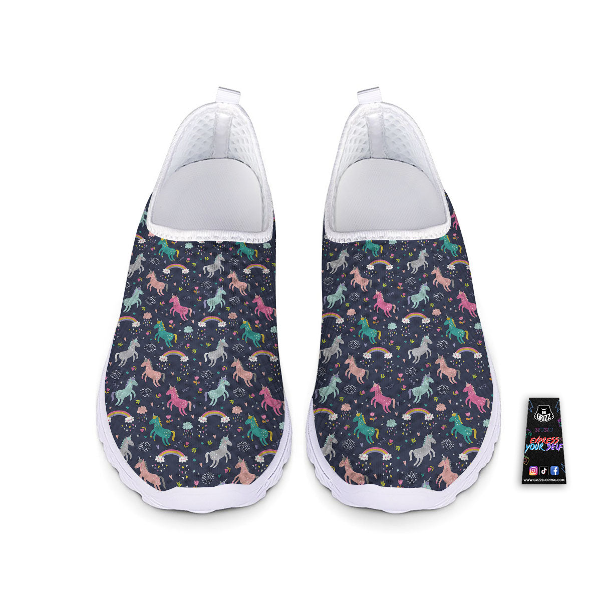 Unicorn Doodle Print Pattern Nurse Shoes-grizzshop