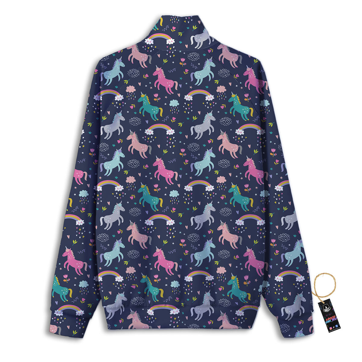 Unicorn Doodle Print Pattern Track Jacket-grizzshop