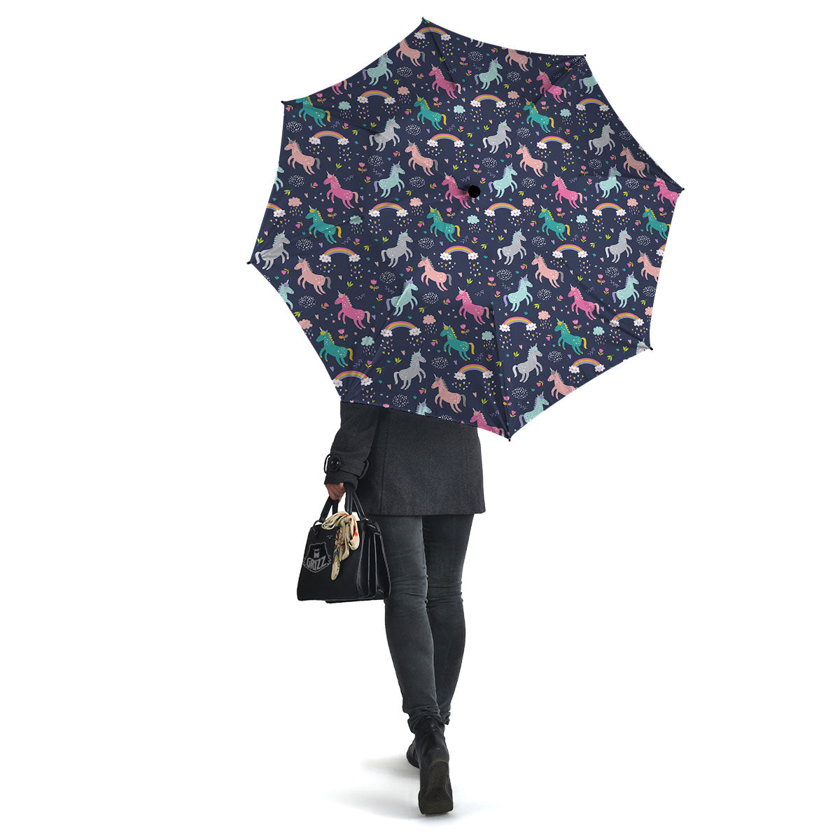 Unicorn Doodle Print Pattern Umbrella-grizzshop