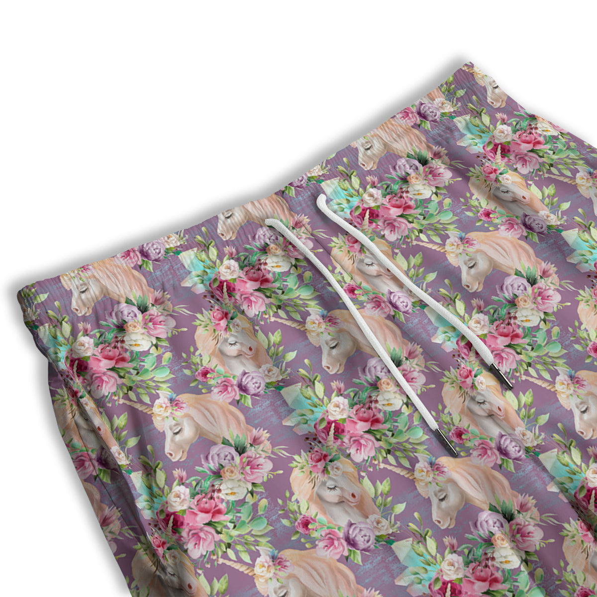 Unicorn Magic Floral Print Pattern Men's Athletic Shorts