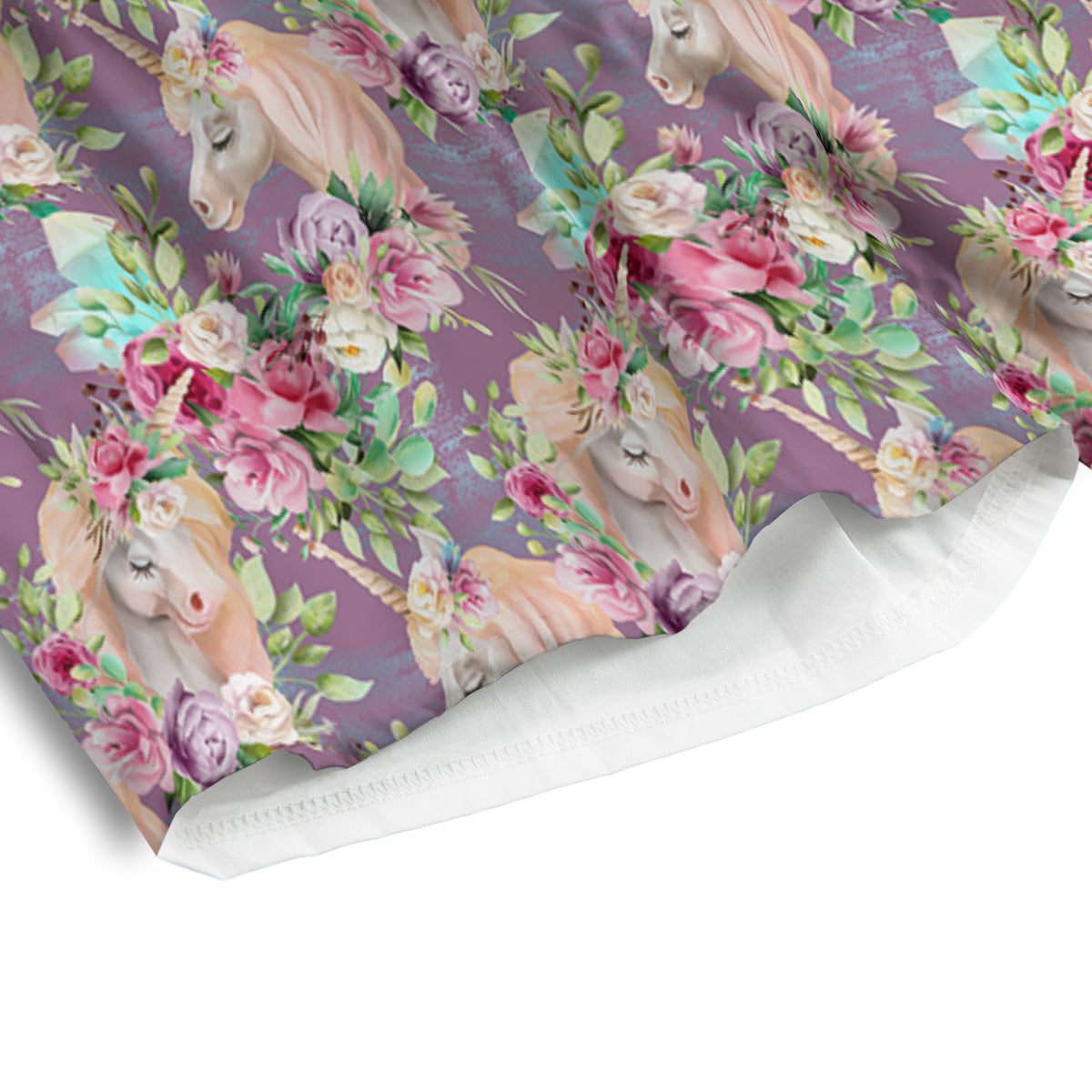 Unicorn Magic Floral Print Pattern Men's Athletic Shorts