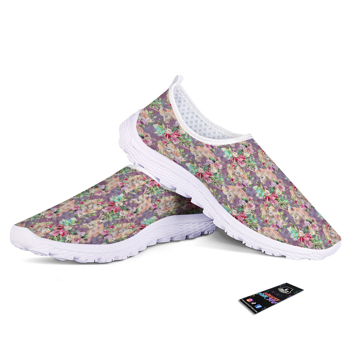 Unicorn Magic Floral Print Pattern Nurse Shoes-grizzshop