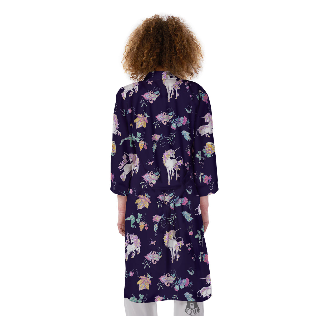 Unicorn Night Floral Print Pattern Kimono-grizzshop