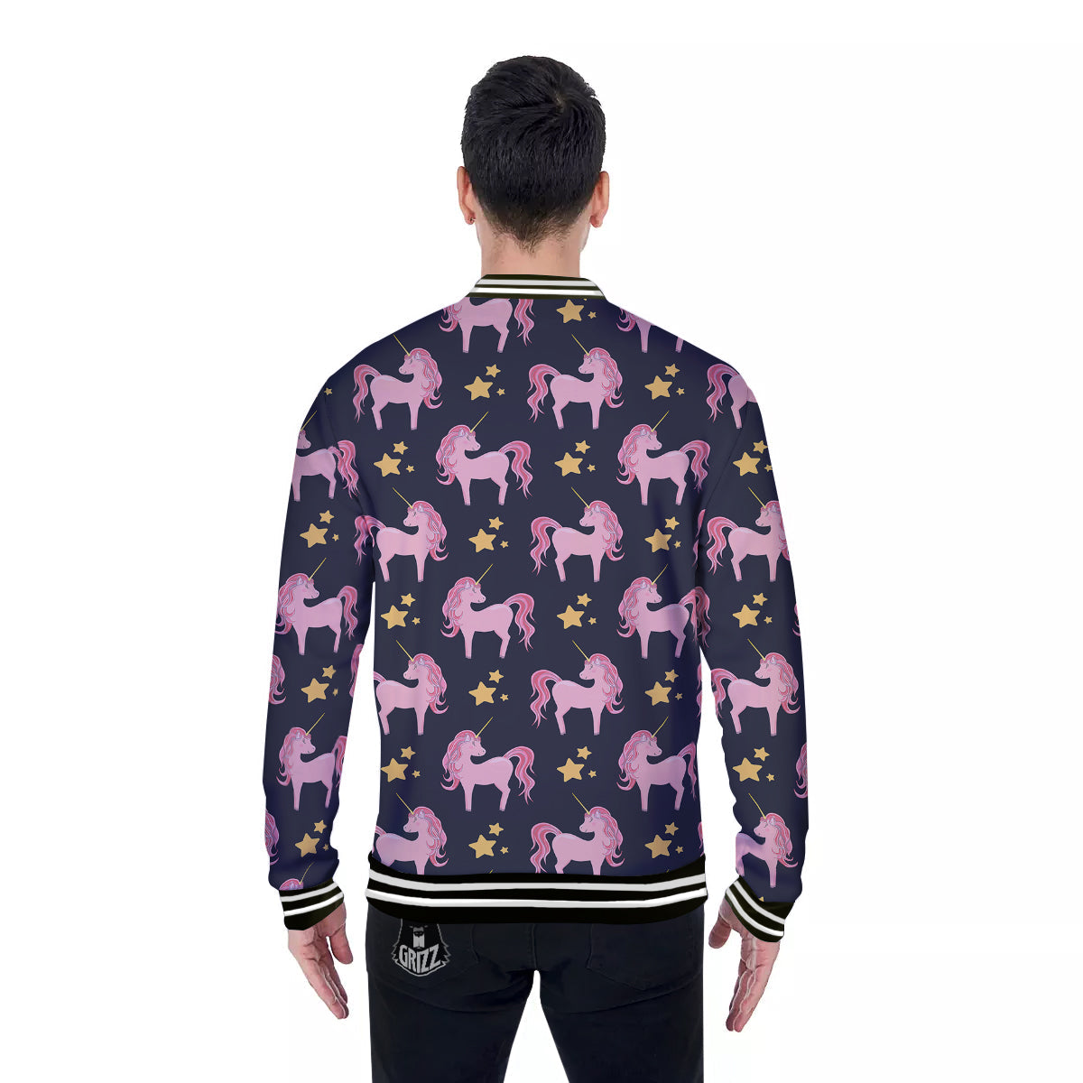 Unicorn Night Star Print Pattern Baseball Jacket-grizzshop