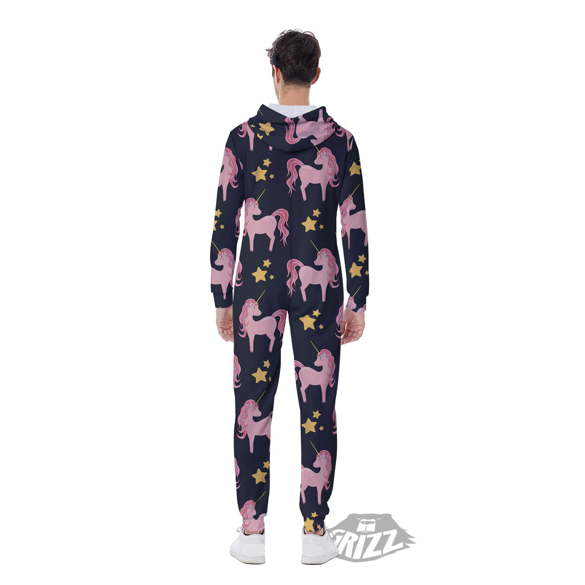 Unicorn Night Star Print Pattern Men's Jumpsuit-grizzshop