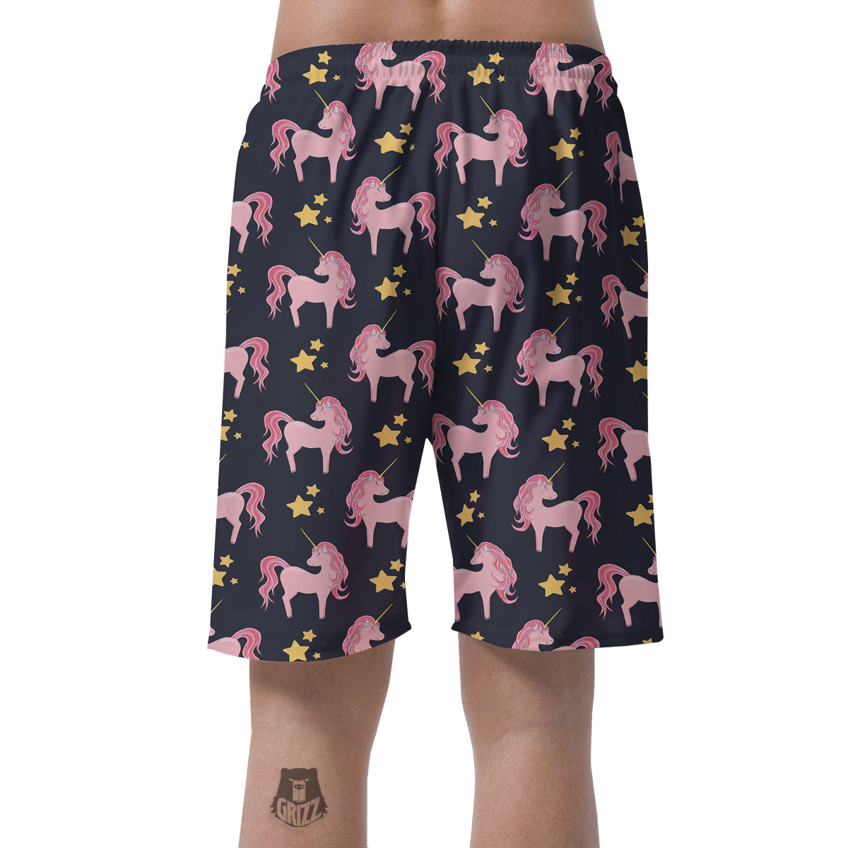Unicorn Night Star Print Pattern Men's Shorts-grizzshop