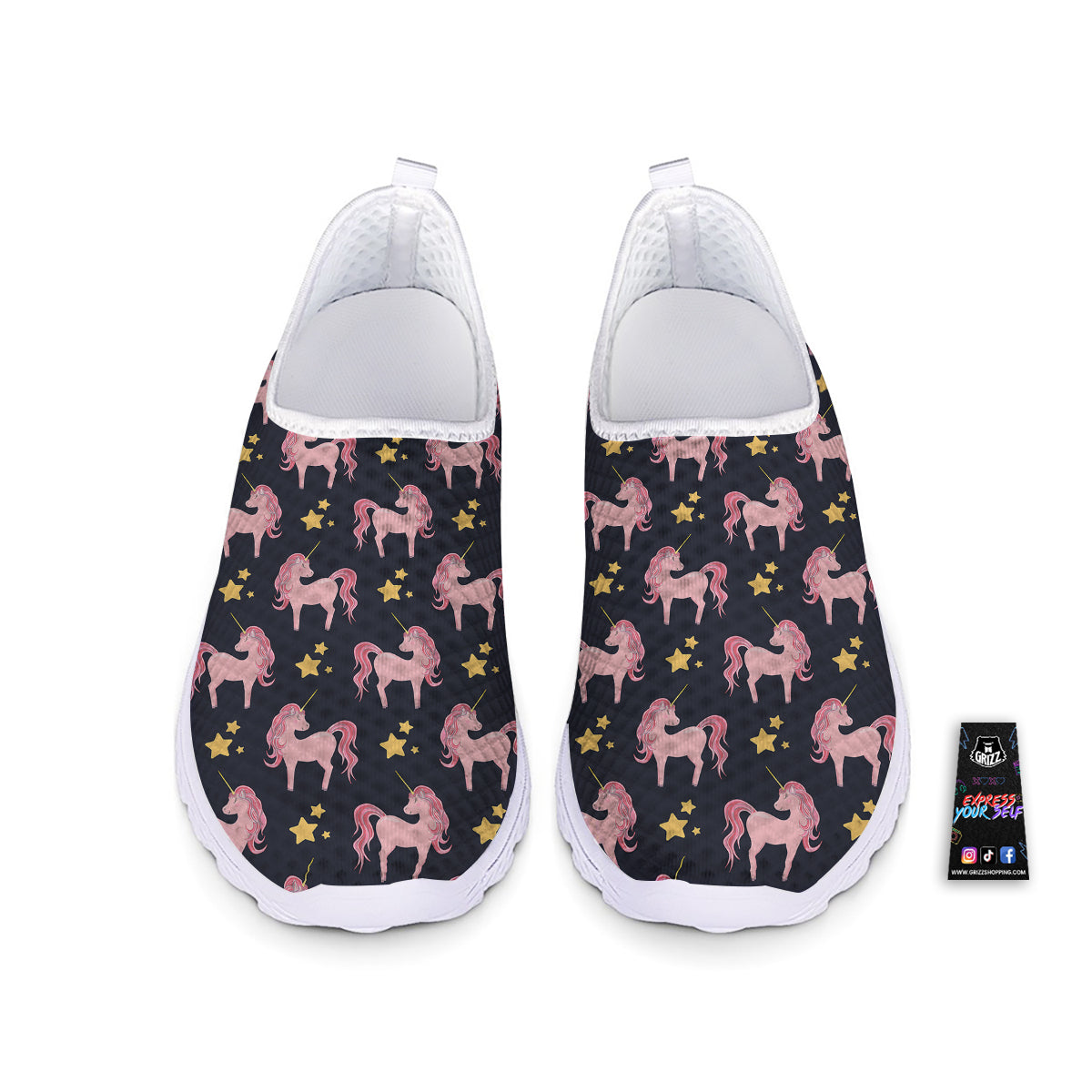 Unicorn Night Star Print Pattern Nurse Shoes-grizzshop