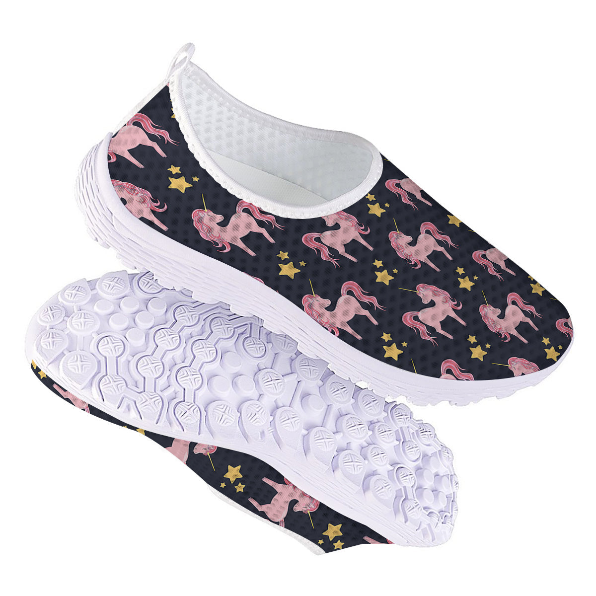 Unicorn Night Star Print Pattern Nurse Shoes-grizzshop