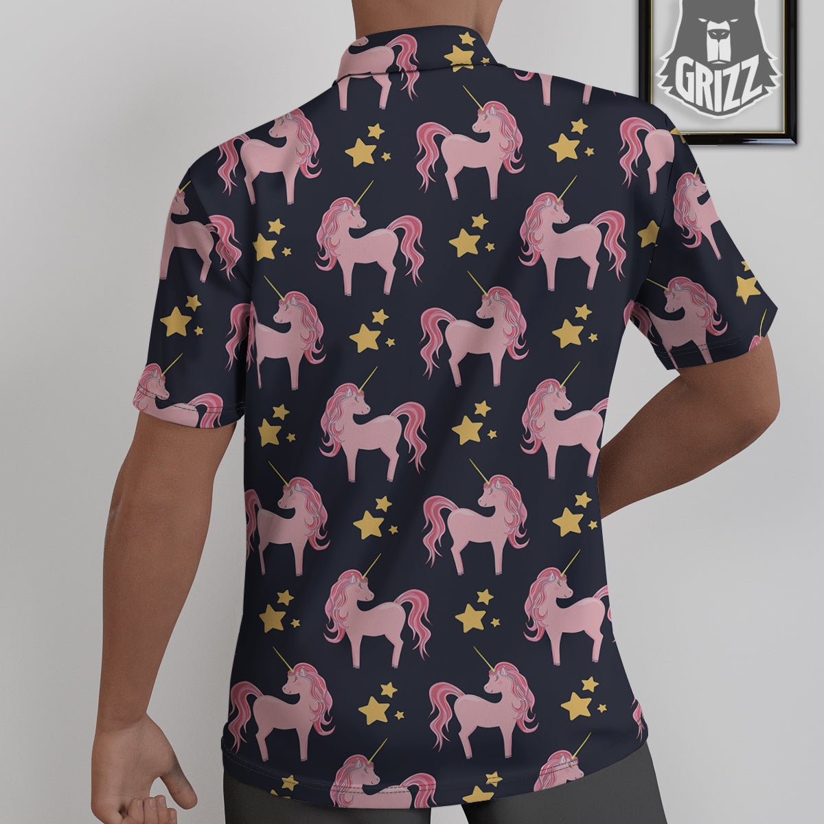 Unicorn Night Star Print Pattern Untucked Shirts-grizzshop